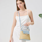 Celia • Bolso Bandolera de Rafia con Solapa de Colores