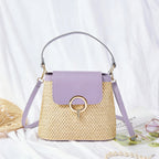 Celia • Bolso Bandolera de Rafia con Solapa de Colores