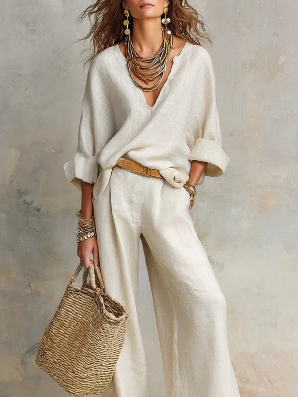 Amelia • Conjunto de pantalón palazzo sofisticado