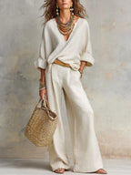 Amelia • Conjunto de pantalón palazzo sofisticado