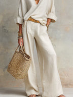 Amelia • Conjunto de pantalón palazzo sofisticado