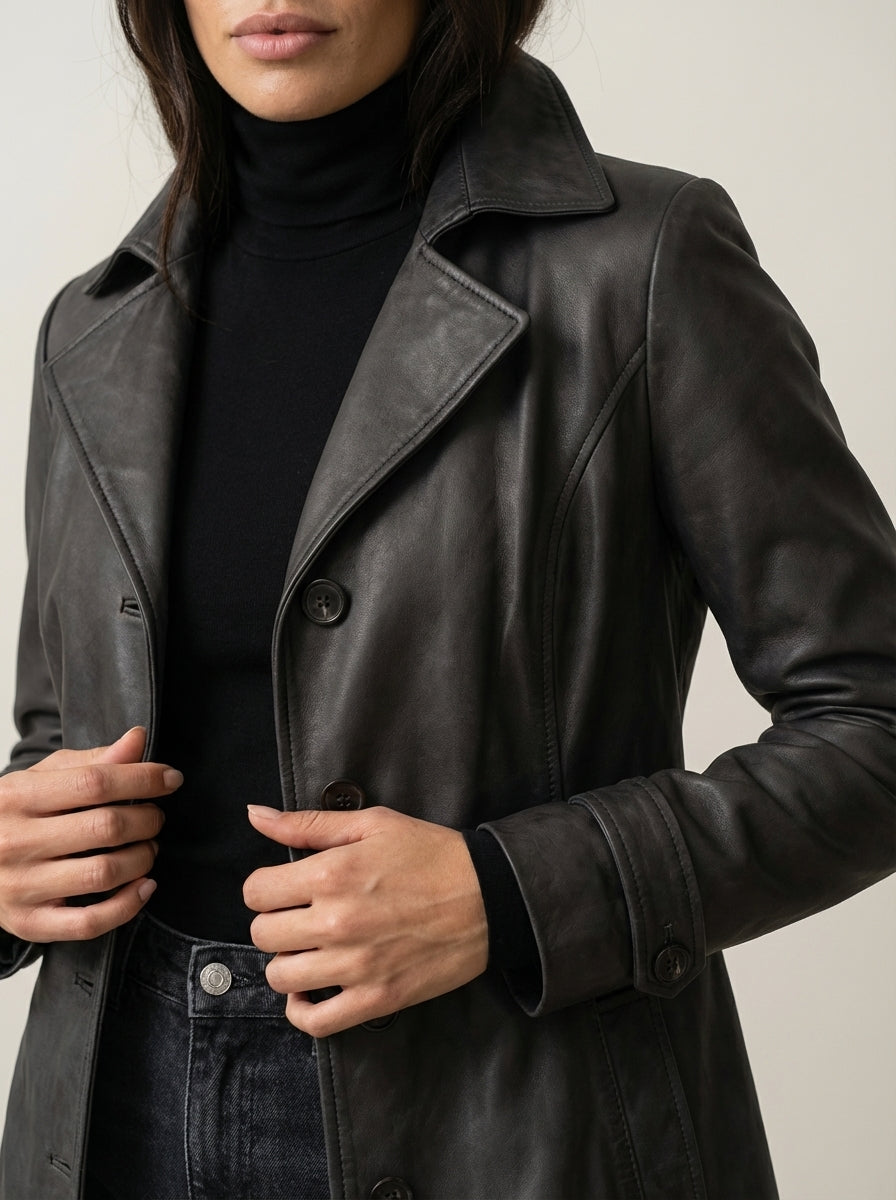Teresa - Abrigo de Ante Estilo Vintage