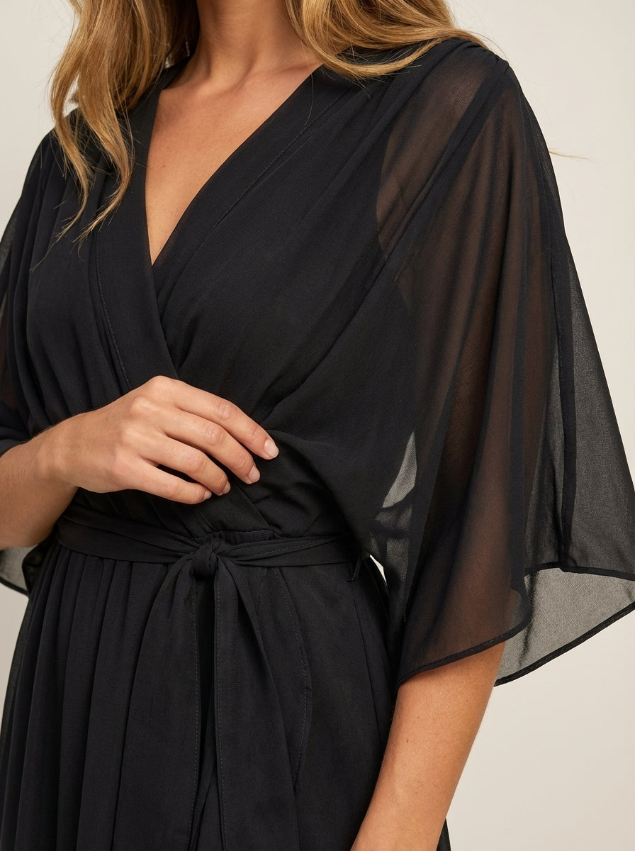 Mónica - Vestido de Chiffon con Escote en V