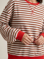 Isabella - Camiseta Manga Larga a Rayas con Cuello Redondo