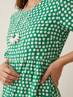 Zara - Vestido Midi de Manga Corta
