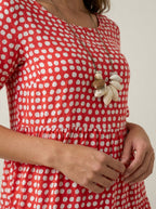 Zara - Vestido Midi de Manga Corta