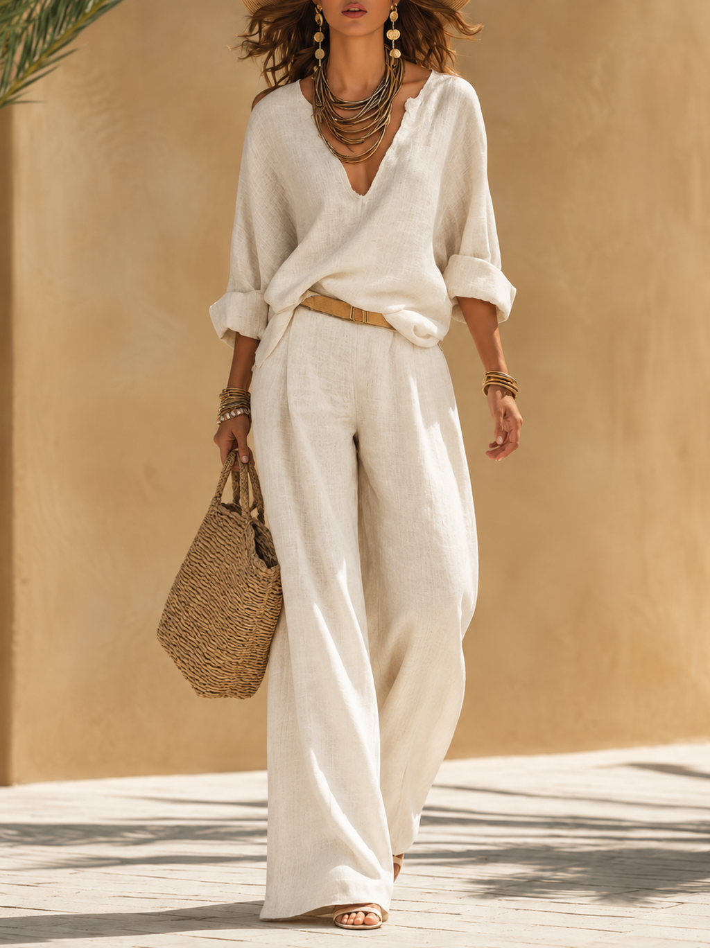 Amelia • Conjunto de pantalón palazzo sofisticado