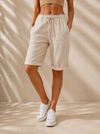 Sofia •  Pantalón capri de lino elegante