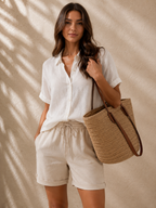 Éloise • Bolso tote de rafia premium