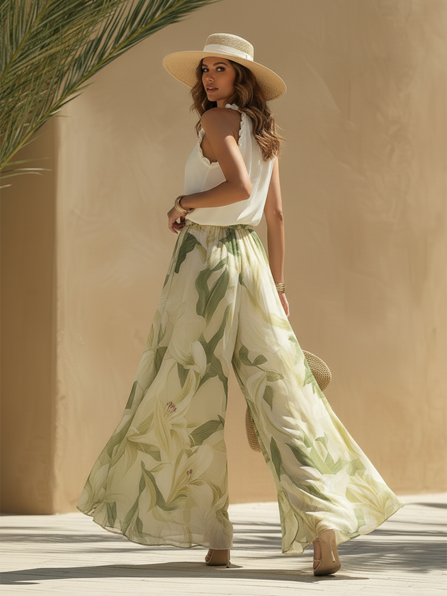 Esther • Conjunto Fluido Impreso Lirio Elegante