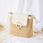 Celia • Bolso Bandolera de Rafia con Solapa de Colores