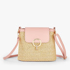 Celia • Bolso Bandolera de Rafia con Solapa de Colores