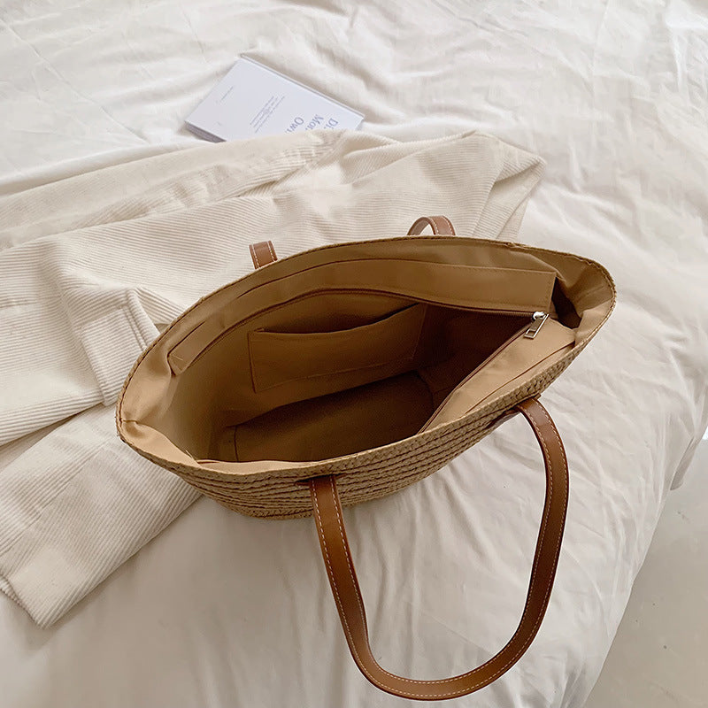 Éloise • Bolso tote de rafia premium