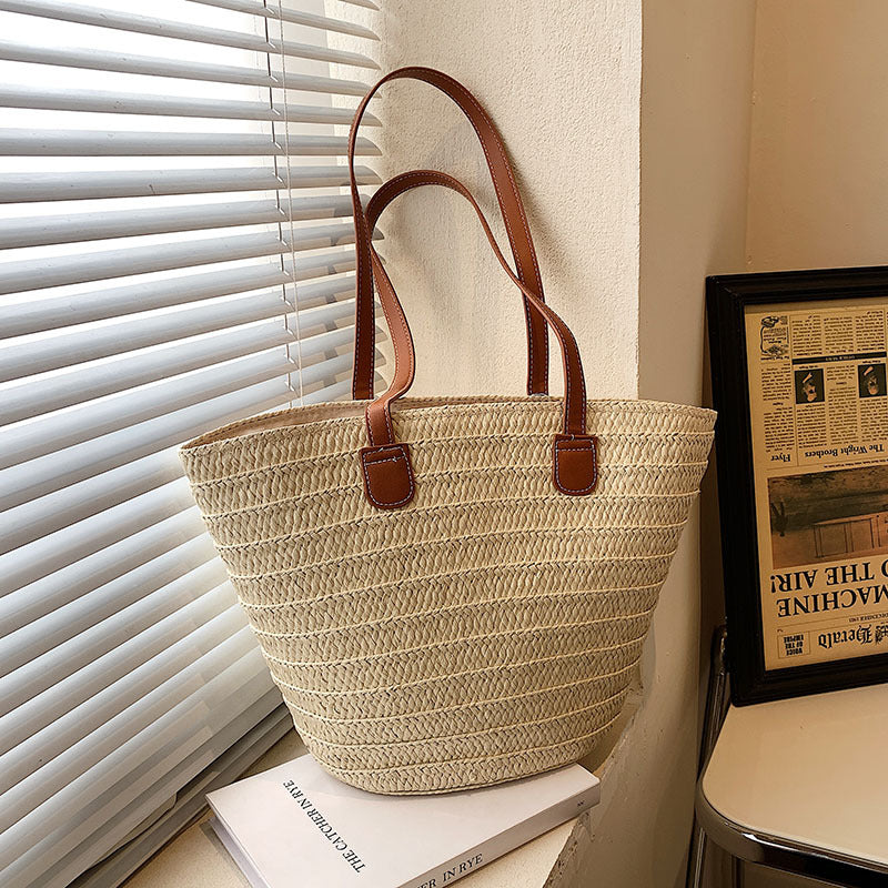 Éloise • Bolso tote de rafia premium