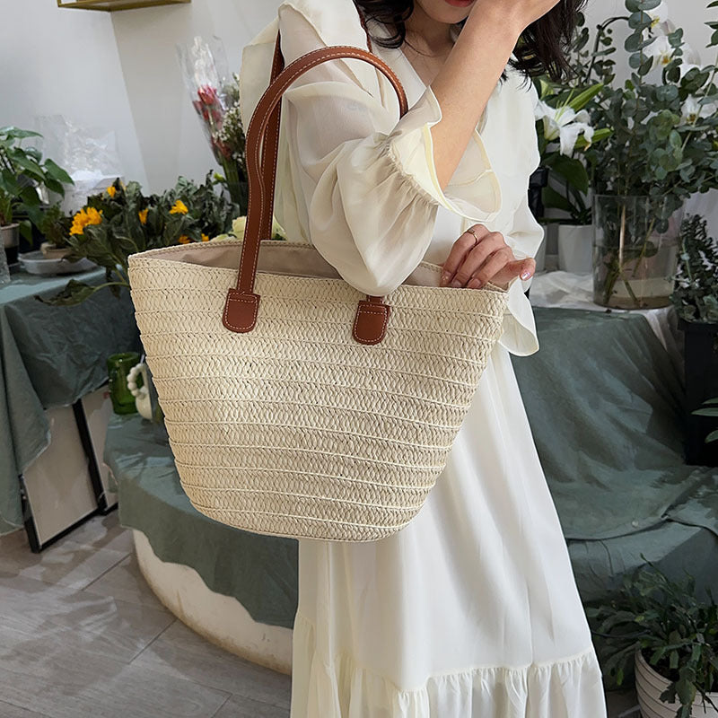 Éloise • Bolso tote de rafia premium