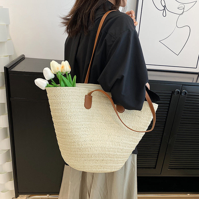 Éloise • Bolso tote de rafia premium