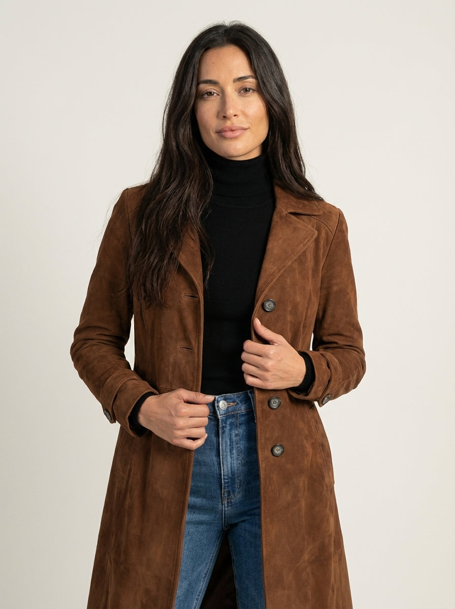 Teresa - Abrigo de Ante Estilo Vintage