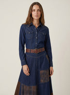 Azucena - Vestido Maxi de Ante con Cinturón