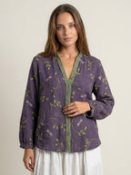 Brianna - Camisa Elegante Vintage con Estampado Floral