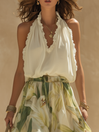 Esther • Conjunto Fluido Impreso Lirio Elegante