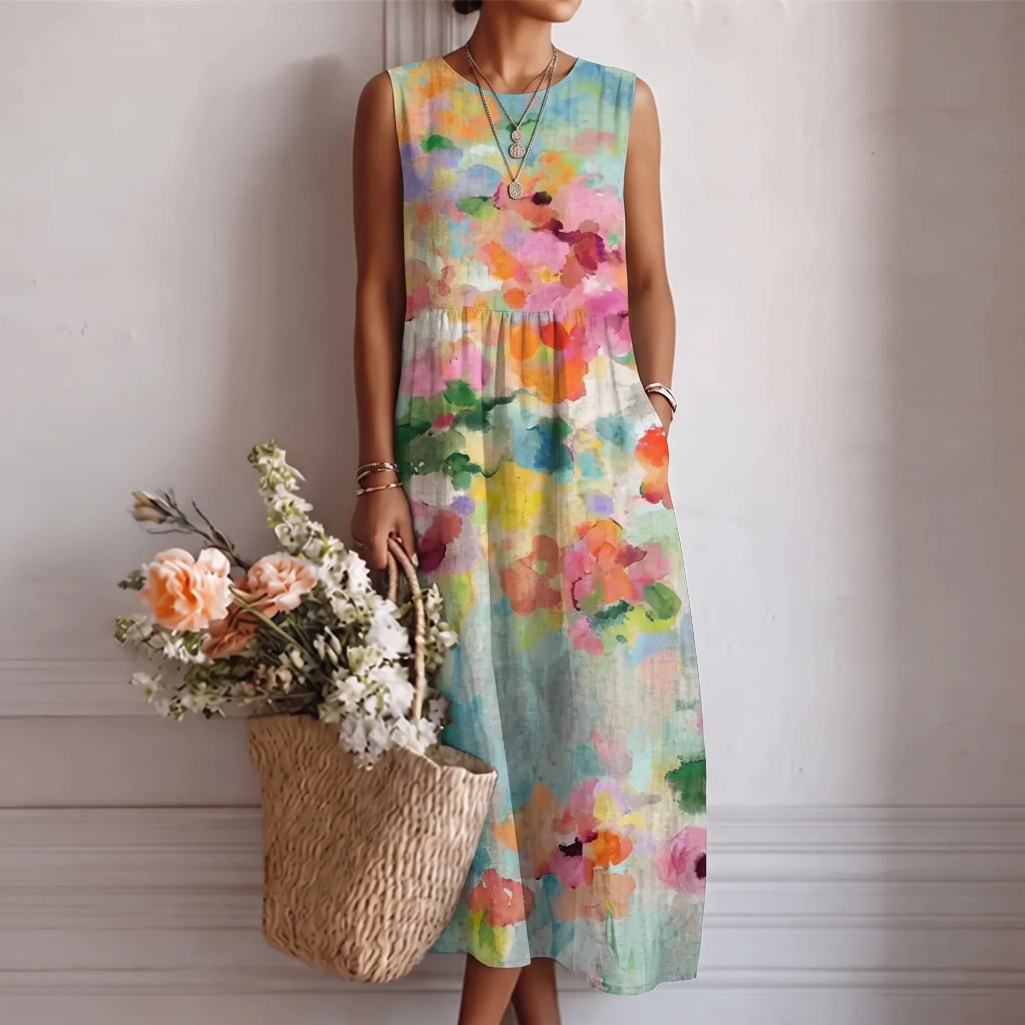 Elena • Vestido largo floral elegante