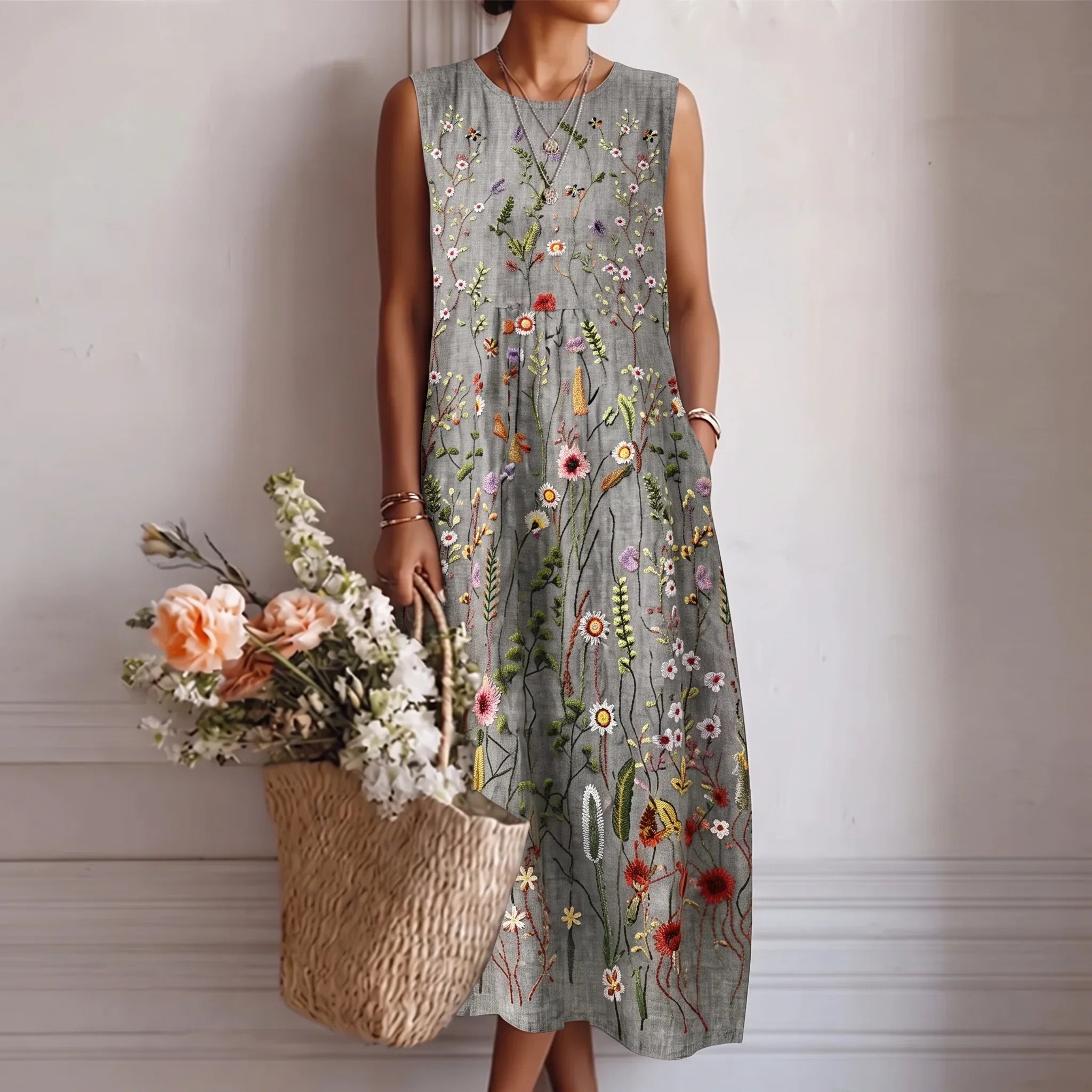 Elena • Vestido largo floral elegante