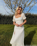 Isabelle •  Vestido midi elegante con abertura lateral