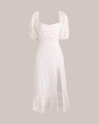 Isabelle •  Vestido midi elegante con abertura lateral