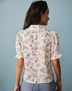 Camille •  Blusa floral romántica con cuello delicado