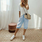 Sofia •  Pantalón capri de lino elegante
