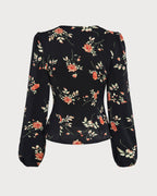 Emilia •  Blusa floral elegante de manga larga