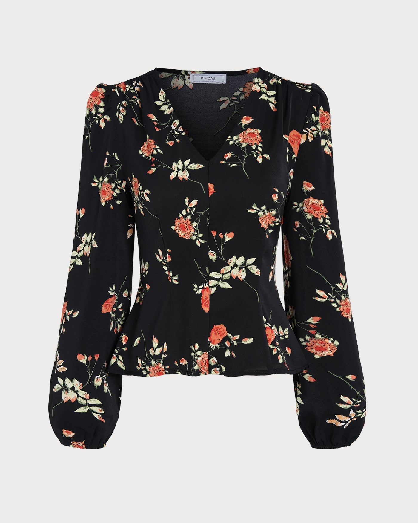 Emilia •  Blusa floral elegante de manga larga
