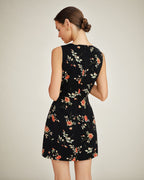 Celeste •  Vestido floral elegante con escote en V
